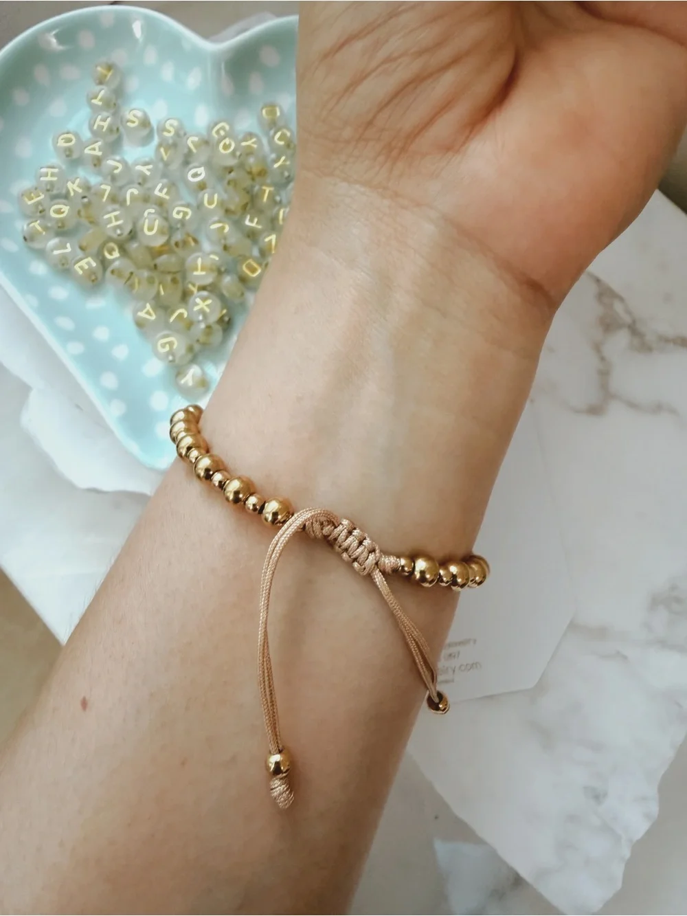 Personalized Stainless Steel beaded bracelet